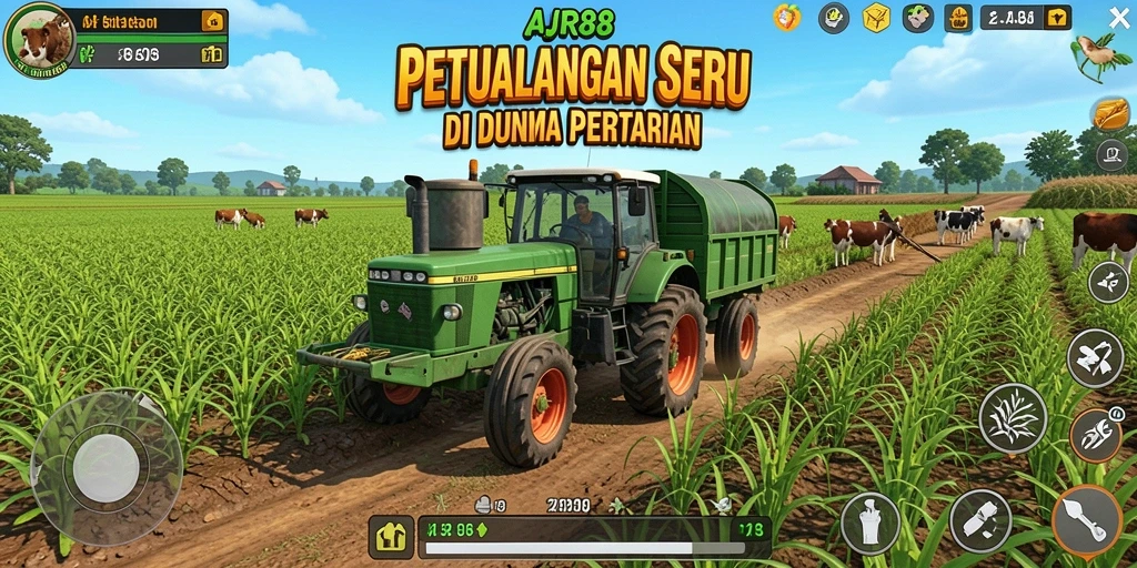 Gameplay seru di AJR88 dengan pertanian yang indah.