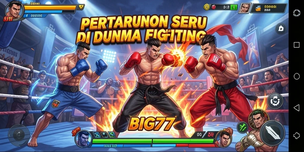 Tampilan gameplay BIG77 yang intens dan menarik saat bertarung.