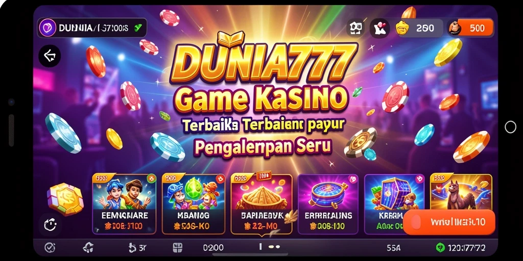 Tampilan gameplay seru di DUNIA777 dengan berbagai permainan kasino.