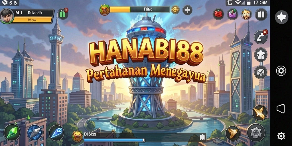Screenshot utama HANABI88 menampilkan aksi menegangkan permainan Tower Defense.