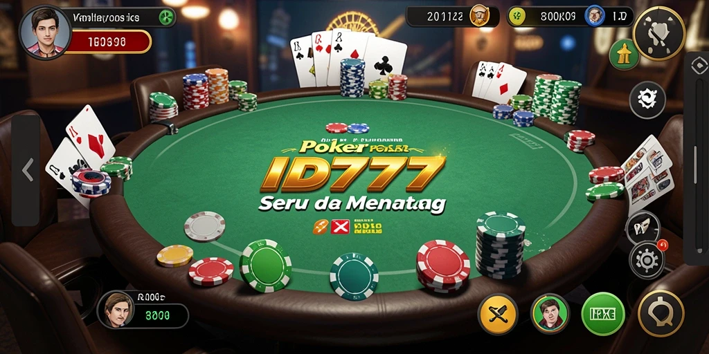 Gameplay Poker seru di ID777 dengan teman-teman.