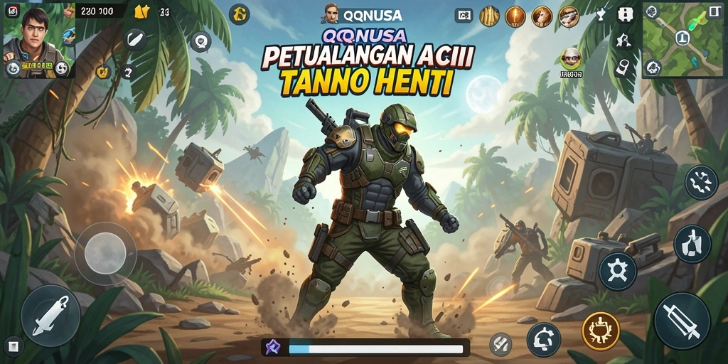 Tampilan gameplay QQNUSA menampilkan aksi combat yang intens.
