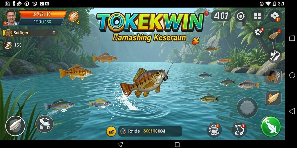 Gameplay TOKEKWIN yang seru dan menantang saat memancing.