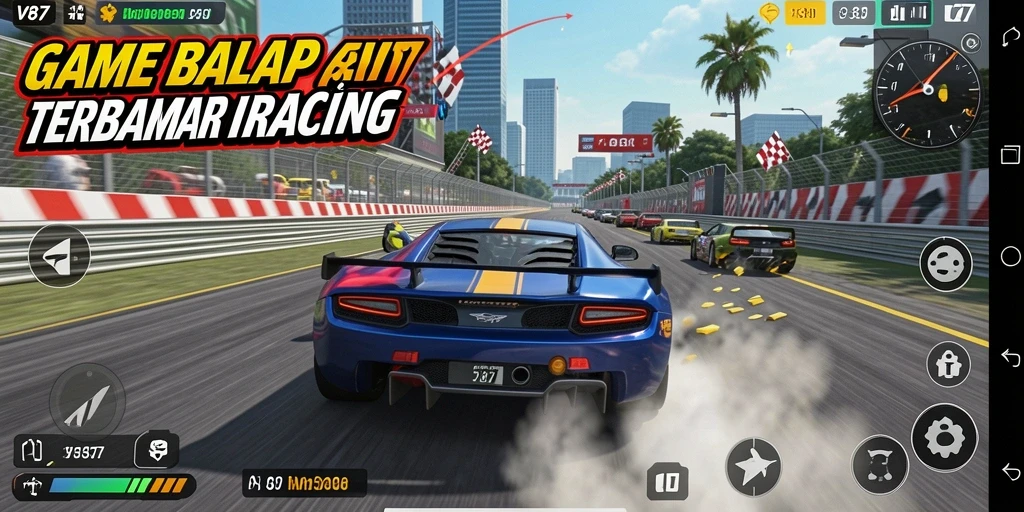 Gameplay Racing V87 yang menyenangkan dan menegangkan.