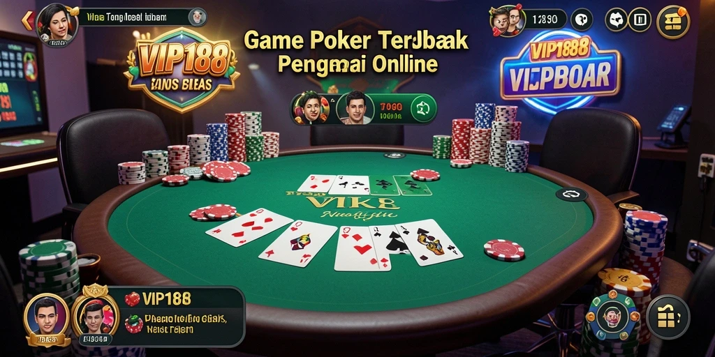Tampilan gameplay poker yang mendebarkan di VIP188.