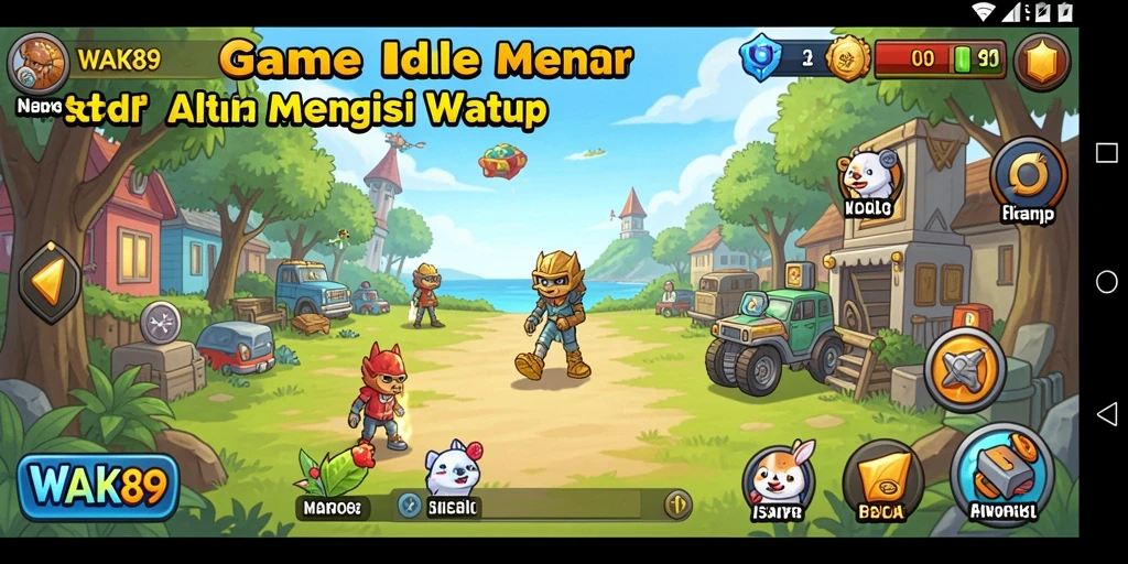 Screenshot gameplay WAK89 menampilkan aksi karakter dalam mode idle.